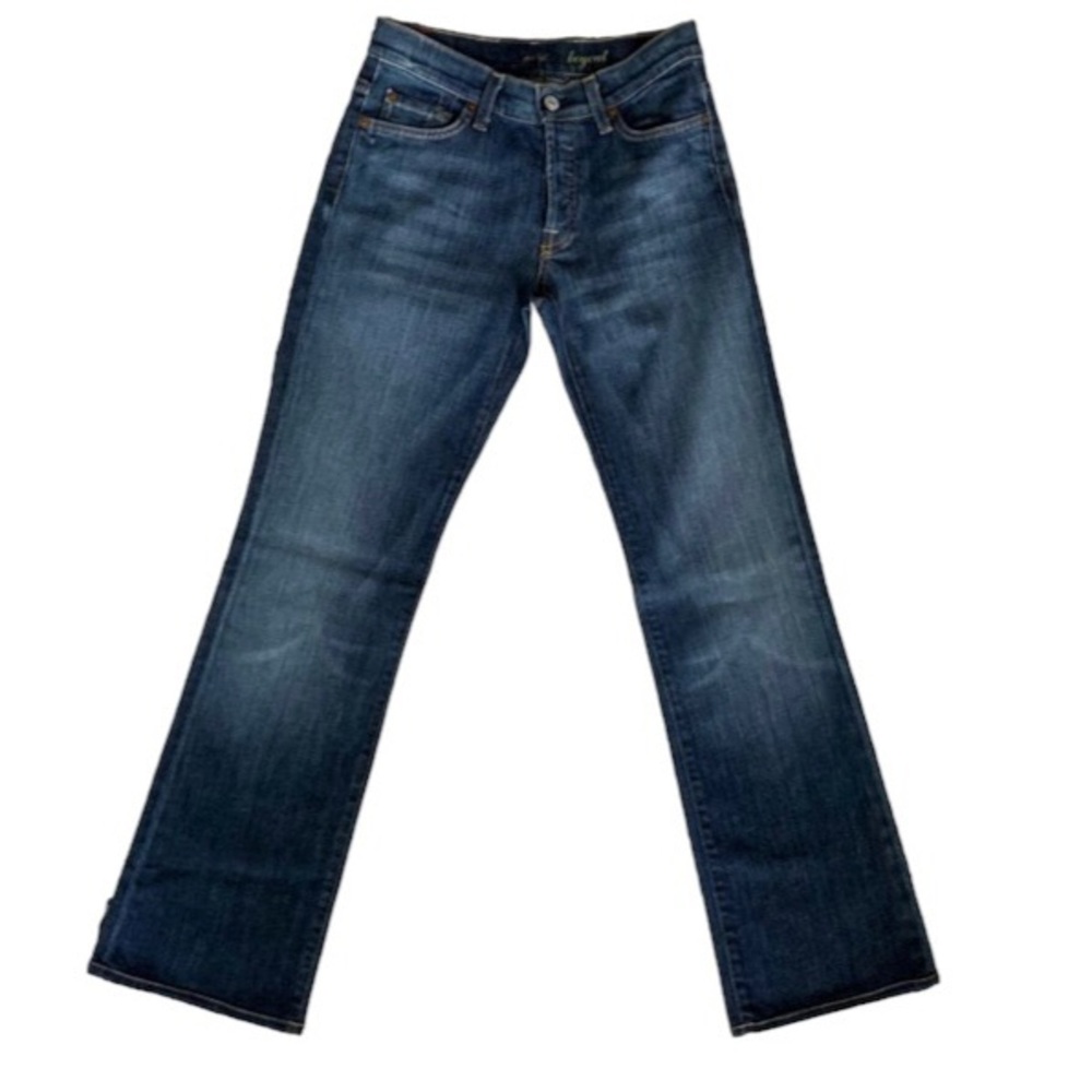 7 FOR ALL MANKIND Jeans Women 28 Blue Boycut Straight Medium Wash Button Fly
